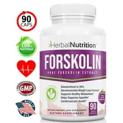Herbal Nutrition Pure Forskolin Extract Weight Loss Supplement, 90 Capsules