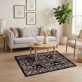 thumbnail image 3 of ODIKA 4'x6' Ultra-Soft Area Rug, Gothic Moth Vintage Butterfly Print Ornate Border Shaped Pink None Washable, Bare feet friendly, Silk-Touch for Bedroom Home office, 3 of 7