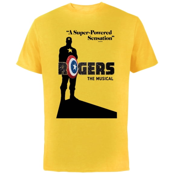 Marvel Hawkeye Rogers The Musical A Super Powered Sensation - Short Sleeve Cotton T-Shirt for Adults - Customized-Yellow