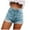 18-Blue, variant on SELONE Jean Shorts for Women Ripped High Waist with Pockets Cotton Go Out Pants Short Length Slim Lounge Trousers Blue L