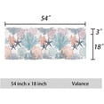 thumbnail image 5 of Summer Coral Starfish Kitchen Curtains Valances for Windows Coastal Beach Seashell Window Curtain 54x18 Inch Blue Orange Rod Pocket Bathroom Treatment Valance 1 Panel for Living Room Bathroom Decor, 5 of 7