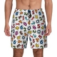 thumbnail image 3 of Uemuo Colorful Numbers Pattern Mens Swim Trunks Quick Dry Board Shorts with Mesh Lining, Stretch Beach Shorts Quick Dry No-Chafing Board Shorts-Small, 3 of 9