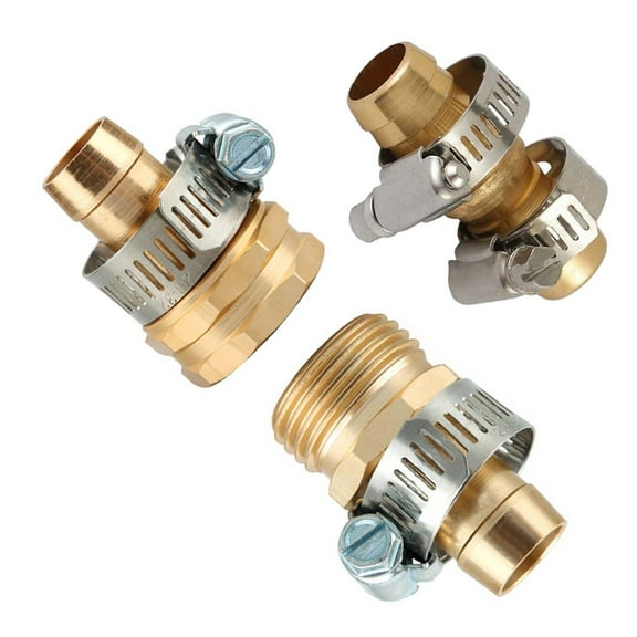 Fdelink Mender Connector Set Female Connector Male Kit Hose 3/4 Connector Garden Hose Patio & Garden Gold