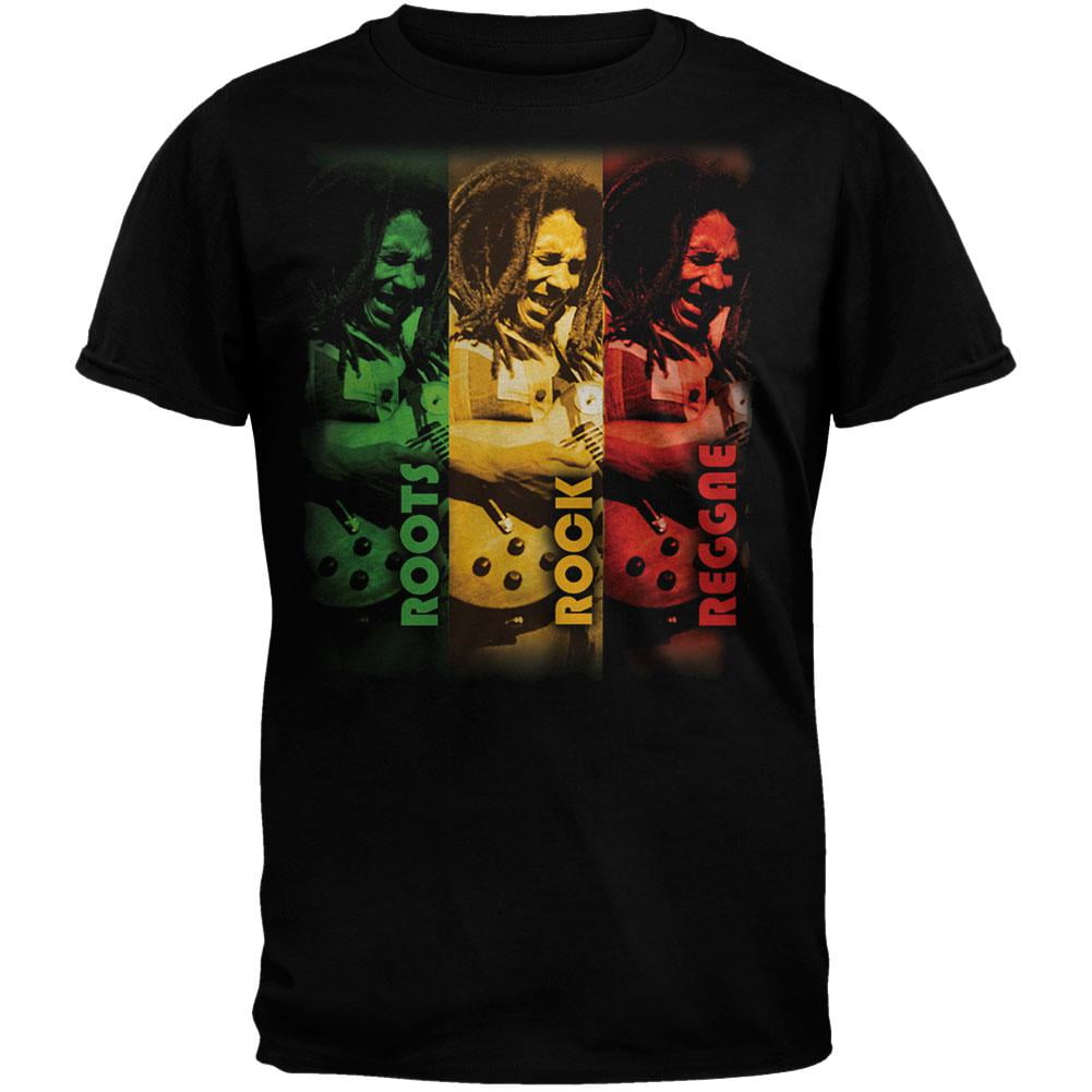 Bob Marley - Bob Marley - Tri-Color Rock T-Shirt - Walmart ...