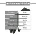 thumbnail image 2 of MMBM 2000 Pieces X Large Nitrile Gloves Black, Disposable Powder Free Latex Free for Food Service and Exam Grade Use 3 Mil, 2 of 3