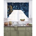 thumbnail image 2 of Blue Yellow Leaves Kitchen Swag Valances for Windows, Spring Summer Pastoral Swag Valances Curtains for Living Room, Rod Pocket Window Treatments for Bathroom, Bedroom, Cafe, 56"x36", 2 of 6