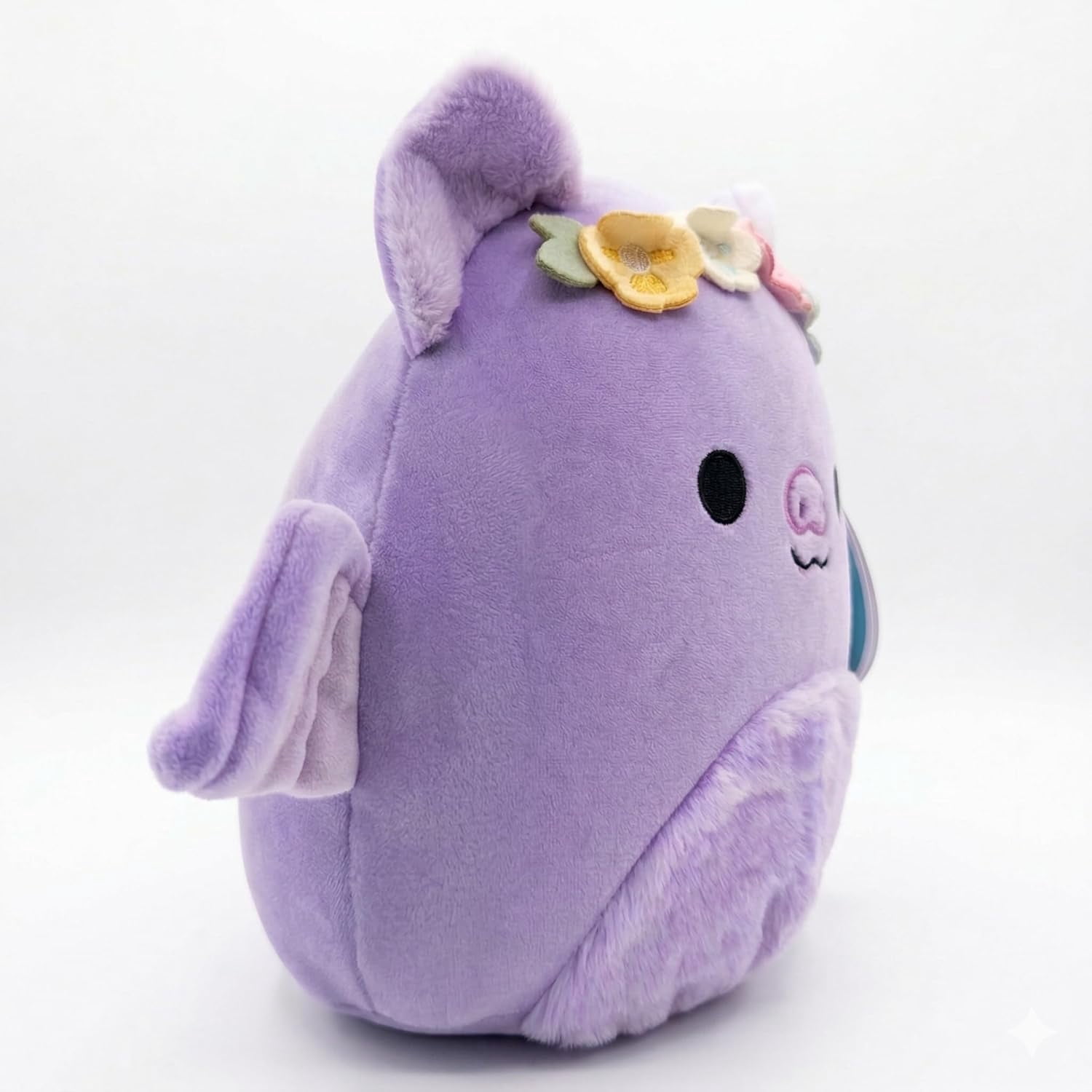Squishmallows Official Kellytoy 8 Inch Nicolas the Bat 2026 - Purple Bat Plush with Easter Floral Crown