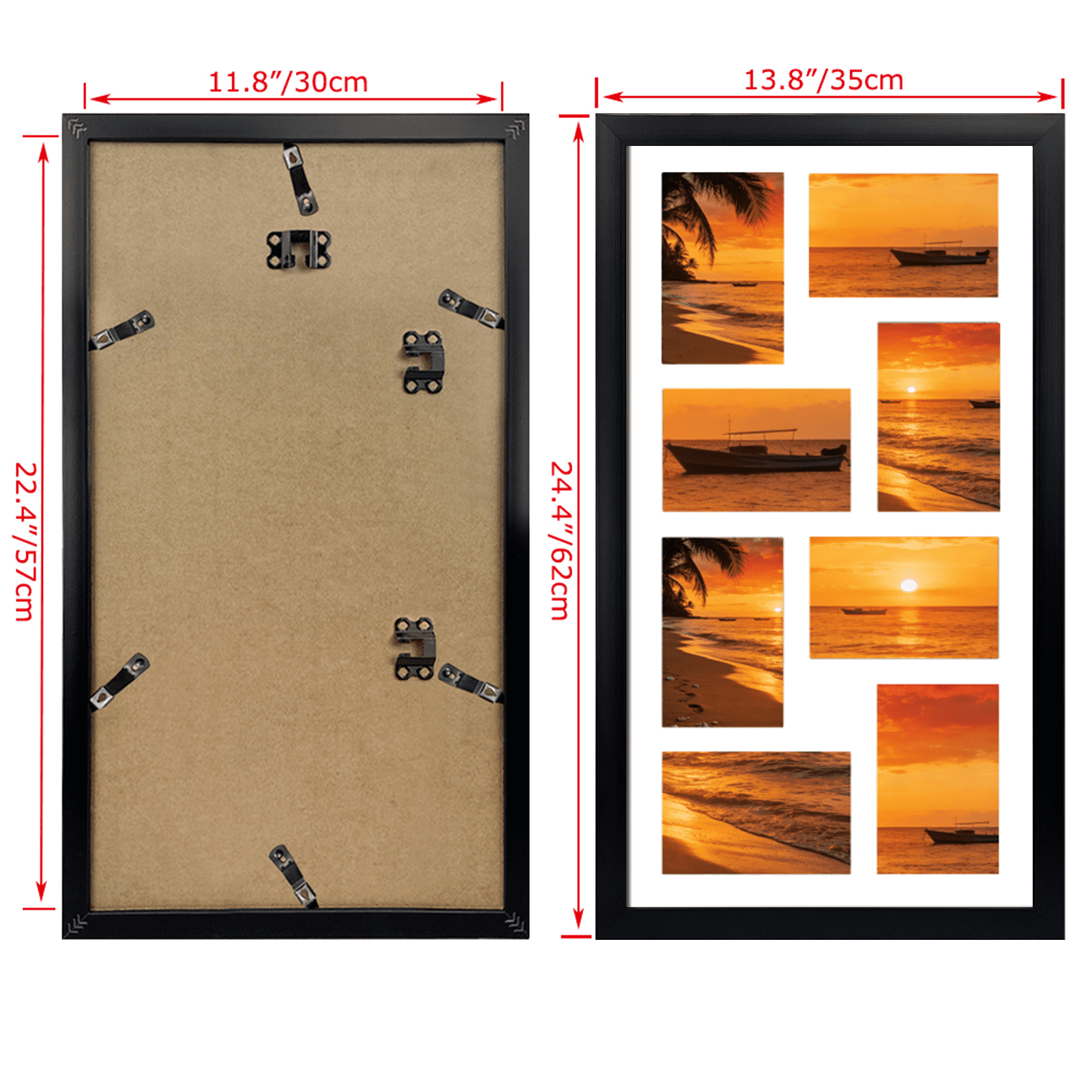 8 Opening 4x6 Collage Picture Frames Set of 2 for Wall Mounted