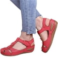 thumbnail image 2 of Sandals Women Dressy Summer Closed Toe Wedge Platform Sandals Vintage Casual Hollow Out Orthopedic Shoes Comfy Bohemia Gladiator Ladies Shoes, 43, 2 of 4