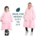 thumbnail image 2 of PAVILIA Blanket Sweatshirt with Sherpa Lining for Kids, Children | Super Soft, Warm, Reversible Hoodie Blanket for Boys, Girls | Giant Hood, Oversized Fleece Pullover With Pocket (Pink), 2 of 7
