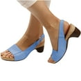 thumbnail image 1 of Low Chunky Heel Sandals for Women Buckle Pumps Shoes Summer Open Toe Platform Sandals, 1 of 2