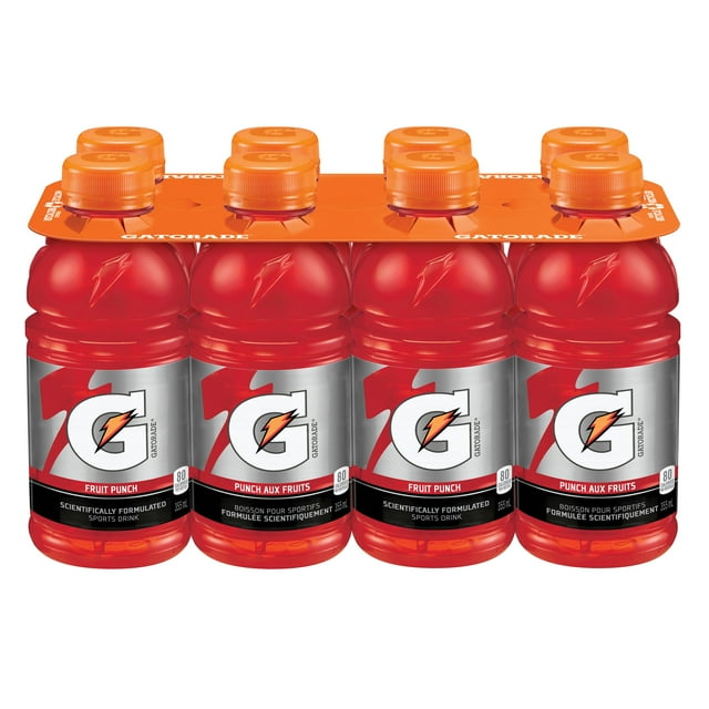 Gatorade Fruit Punch Sports Drink 8 x 355 mL, Bottles