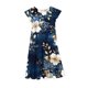 thumbnail image 3 of Vestido de Verano de Manga Corta Niñas Estampado Floral de Bolsillo con Ruffles Cuello Redondo Vestido de Fiesta Casual, Vestido de Manga Corta con Bolsillos, 3 of 5