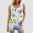 thumbnail image 4 of Fznquz Floral Tank Top Women Plus Size Dressy Tops Summer Pleated Work Women Clothing, 4 of 6