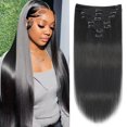 thumbnail image 1 of Extensiones de cabello humano real Mihugass, 70 cm, #1B, 1 of 6