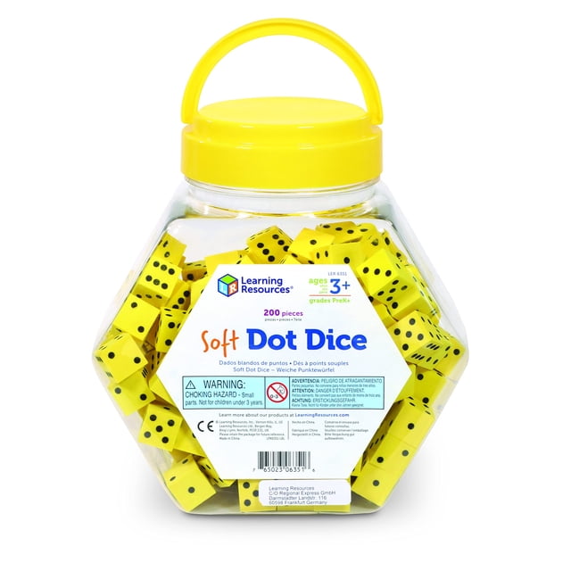Juego de dados Soft Dot Learning Resources, 200 unidades, para mayores de 3 años