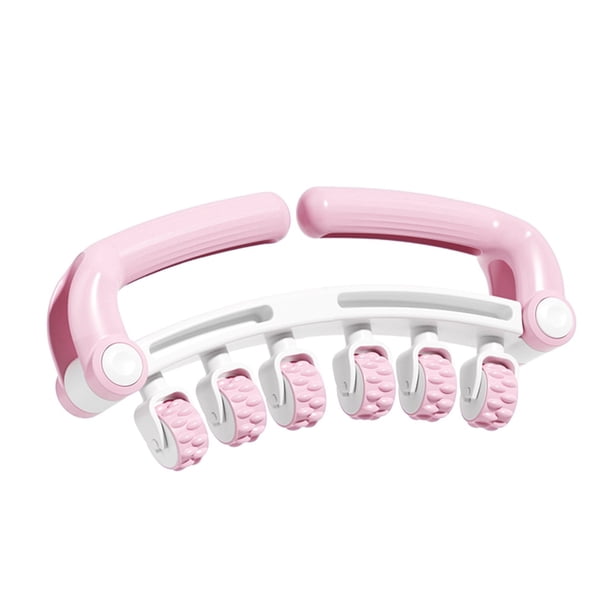 Masajeador de rodillo con anillo giratorio de 360°: relajación muscular profunda para piernas, cintura y brazos; plegable y portátil; material PP+ABS; alivia la fatiga del yoga y el fitness