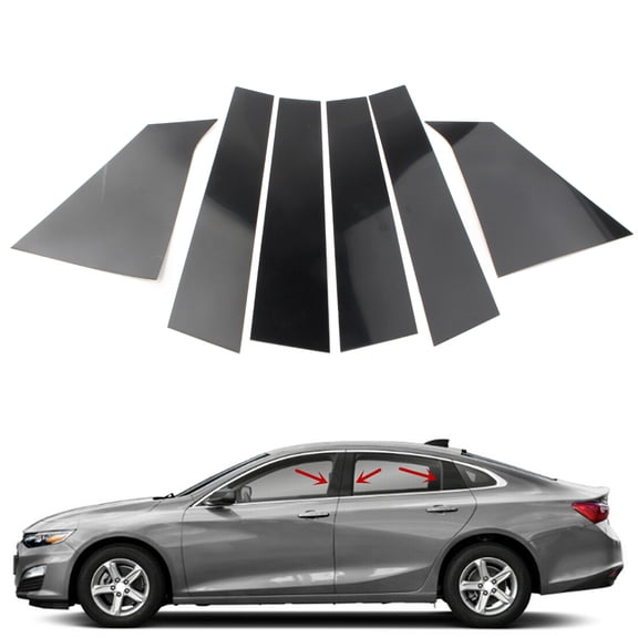 ZS L R Door Trim Pillar Posts Black Piano Cover Fit For Chevrolet Malibu 2016-2023