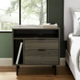thumbnail image 3 of Walker Edison Modern Nightstand with Drawers and Shelves, Slate Grey, 3 of 12