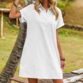 thumbnail image 1 of Fankiway Mode Femme Robe Décontractée à Boutons Col Rabattu Manches Courtes Robes Grande Taille pour Femmes Courbes Robes Midi pour Femmes Robes de Printemps pour Femmes 8646, 1 of 5