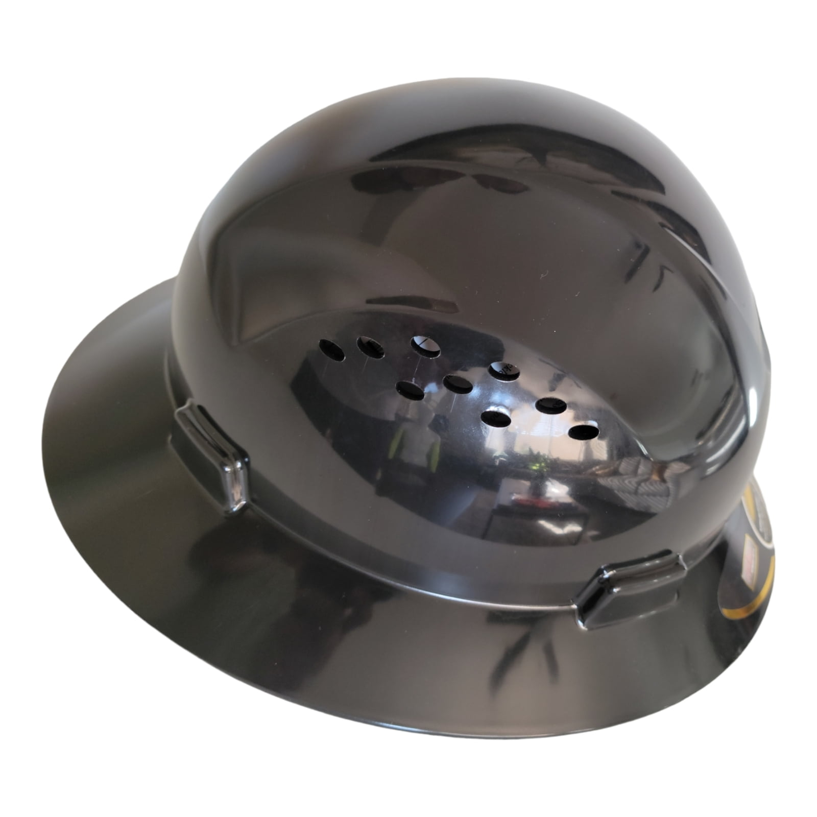 HDPE BLACK Full Brim Hard Hat with Fas-trac Suspension