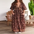 thumbnail image 3 of Robe d'Été Élégante pour Femmes à Manches Courtes et Col en V Profond, 3 of 9