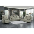thumbnail image 2 of Pemberly Row Transitional Microfiber Double Reclining Sofa in Gray, 2 of 6