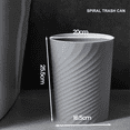 thumbnail image 2 of Plastic Small Trash Can Wastebasket, Garbage Container Basket for Bathrooms, Kitchens, Offices, Dorms, (Grey), 2 of 4