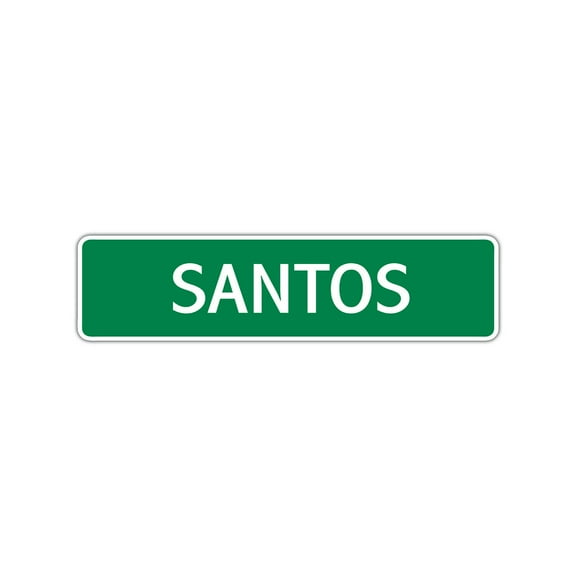 Santos Boys Children Indoor Outdoor Unique Name Letter Printed Label Wall Plaque Decoration Aluminum Metal Sign4"x13.5"