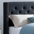 thumbnail image 2 of Noble House Liyam Queen-Sized Fabric Fully-Upholstered Traditional Bedframe, Black, 2 of 9