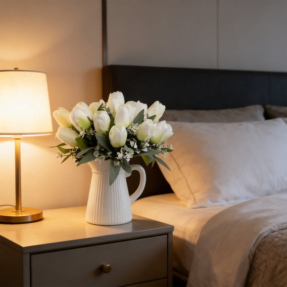Tulipanes artificiales realistas, flores de imitación, grupo de 5 cabezas para bodas, fiestas, hoteles, decoración de salas de estar y accesorios para fotografía.