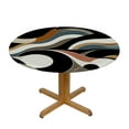 thumbnail image 3 of PIKWEEK  Fitted Table Round Cover Elastic Edged Tablecloth,Retro Mid Century Abstract Circle Tables Cover Waterproof Wipeable Tabletop Protector Cloth for Dinner Party Geometric Symbolic Art, 3 of 7