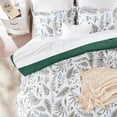 thumbnail image 3 of Sleep Zone Queen Size Comforter Set Bed in a Bag, 7 Pieces Soft and Cooling Comforter Down Alternative Quilted Comforter, Breathable and Easy Washable (Tropical Plants Green, Queen), 3 of 8