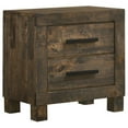 thumbnail image 3 of Xukmct Bedside Table with Handle, 2 Drawer Nightstand for Living Room, Bedroom, Brown, 3 of 10
