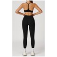 thumbnail image 6 of PISONIC Two Pieces Workout Sets for Women Y Back Sports Bra Matching V Cut Leggings Gym Yoga Active Wear Outfits with Pocket, 6 of 11