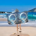 thumbnail image 2 of Yayeee Kids Hooded Towel with Hand Pockets Beach Soft Absorbent Bath Wrap 50 x 23.5 inch, Floral Moon, 2 of 5
