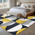 thumbnail image 4 of Yellow Black Washable Area Rug 5x7 Nordic Retro Medieval Geometric Abstract Low-Profile Large Area Rugs with Non Slip Backing Indoor Floor Carpet for Entrance Living Room Bedroom Home Office, 4 of 9