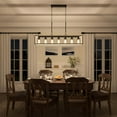 thumbnail image 2 of ACROMA Allegray 52in Farmhouse 7-light Linear Chandelier Rectangle Kitchen Island Pendant Driftwood, 2 of 5