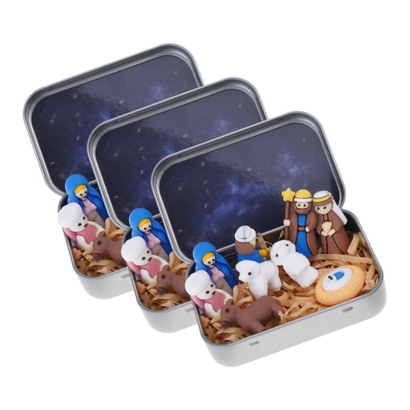 COOLHOOD Pocket Bethlehem Scene Handcrafted Christmas Nativity Scene In a Box Miniature Set For Home Decoration And Holiday Displ