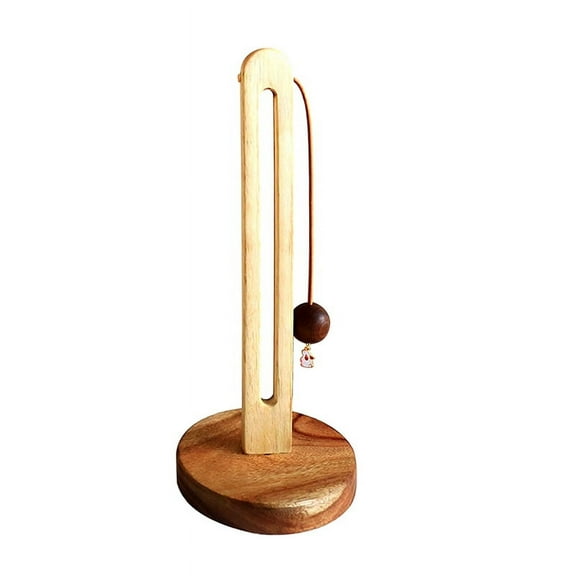 Wooden Stand Up Paper Towel Roll Holder One-Handed Kitchen Paper Towel Dispenser, with y21046