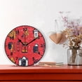 thumbnail image 2 of 9.84in Red Minimalist Creative Pattern PVC Canvas Wall and Table Clock with Canvas Texture, Black or Gold Hands, 2 of 11