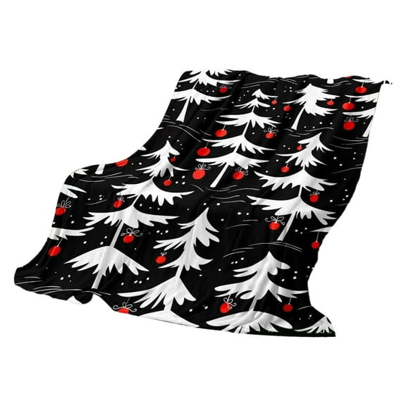 HengDidi Christmas Flannel Throw Blanket with Snowflake Print - Cozy 27"x39" Polyester Fabric for Sofa or Bed, Warm Holiday Decor Gift Idea