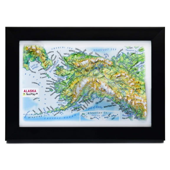 Alaska 3D Raised Relief Map