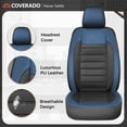 thumbnail image 7 of Coverado Luxury Leather Car Seat Covers Full Set 5 Seats, Automotive Front and Rear Mesh Seat Covers for SUV Sedan Truck, Blue & Black, 7 of 7