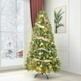 thumbnail image 6 of Bringstar 7FT Pre-Lit Christmas Tree, Premium PVC Branch Tips, 400 Warm White Lights, Artificial Green Xmas Tree, 6 of 10