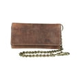 thumbnail image 1 of CTM®  Crazy Horse Leather RFID Long Trifold Chain Wallet (Men's), 1 of 4