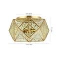thumbnail image 6 of JONATHAN Y Violet 12.5" 2-Light Industrial Vintage Iron/Glass LED Flush Mount, Brass Gold, JYL9927A, 6 of 8