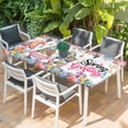 thumbnail image 2 of Spring Gnomes Table Cloths for 6 Foot Rectangle Tables, Colorful Flowers Watercolor Butterfly Floral Plant Patio Waterproof Elastic Fitted Tablecloths, Washable Rectangular Table Cover for Camping, 2 of 8