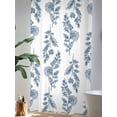 thumbnail image 4 of Sheer Curtains 108 Inches Long, Blue Botanical Semi Sheer Curtains Light Filtering Window Treatment, Pastoral Elegant Spring Floral Privacy Voile Drapes for Living Room Bedroom 52x108 Inch, 4 of 7