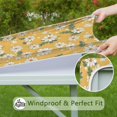 thumbnail image 6 of Yellow Daisy Flower Pattern Square Fitted Tablecloth with Elastic Edge,Square Table Cover,Washable Elastic Table Cover for Home Kitchen Party Decor 36"x36", 6 of 6